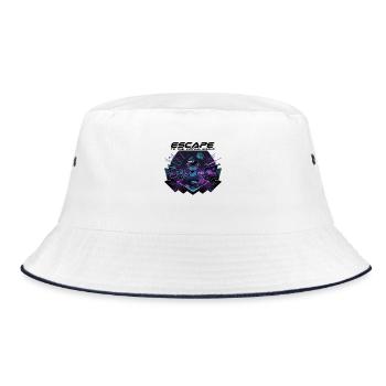 Escape to the Virtual World – Future VR-Design - Bucket Hat - Weiß/Navy - Vorne