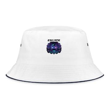 Escape to the Virtual World – Future VR-Design - Bucket Hat - Weiß/Navy - Vorne