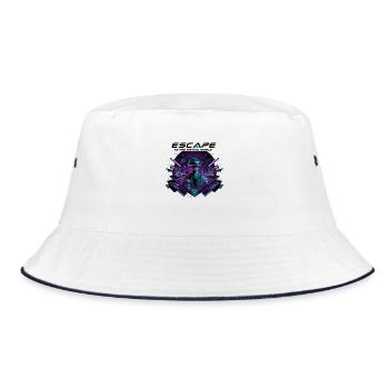 Escape to the Virtual World – Future VR-Design - Bucket Hat - Weiß/Navy - Vorne