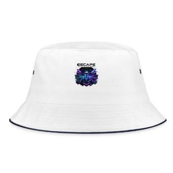 Escape to the Virtual World – Future VR-Design - Bucket Hat - Weiß/Navy - Vorne