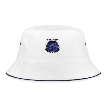 Escape to the Virtual World – Future VR-Design - Bucket Hat - Weiß/Navy - Vorne