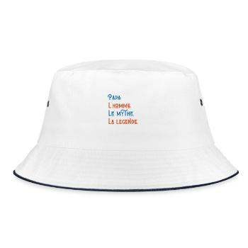 Papa der Mann der Mythos die Legende - Geschenkidee Papa - Bucket Hat - Weiß/Navy - Vorne