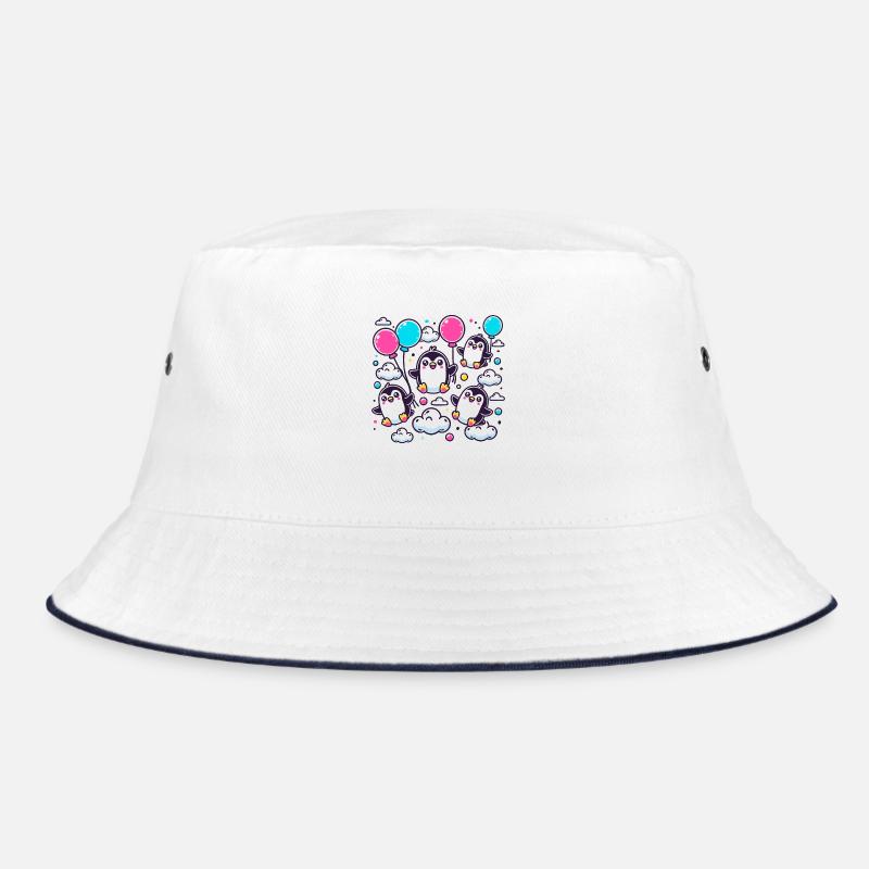 Penguins on balloons Bucket Hat