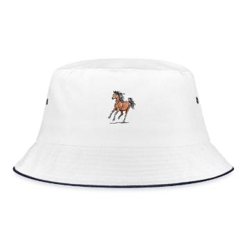 Cheval arabe au galop - Bob - blanc/marine - Devant