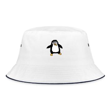 Penguin baby looks confused dazed crazy cute - Bucket Hat - white/navy - Front