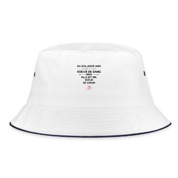 Meine beste Freundin ist nicht ... - Bucket Hat - Weiß/Navy - Vorne