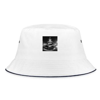 Automobil - Bucket Hat - Weiß/Navy - Vorne