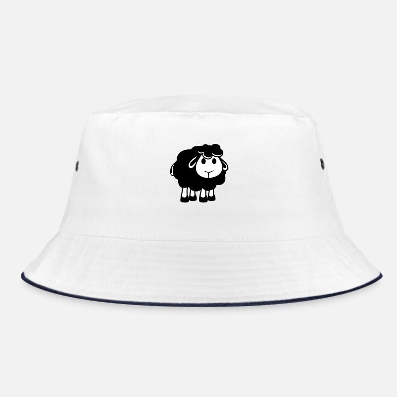 Schwarzes Schaf Klein Süß Niedlich Lamm Cool Comic Bucket Hat