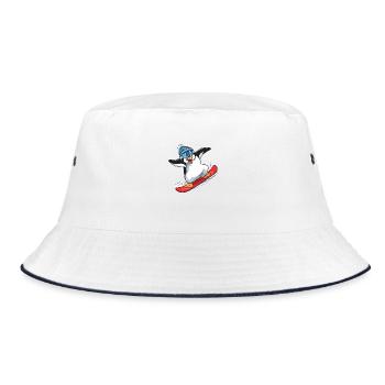Snowboarder d’hiver Penguin sur snowboard - Bob - blanc/marine - Devant
