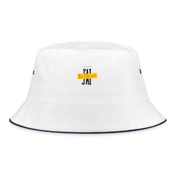 I can't I'm lazy - Bucket Hat - white/navy - Front