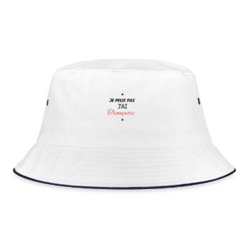Ich kann nicht, ich habe einen Trompeter, Trompeter - Bucket Hat - Weiß/Navy - Vorne