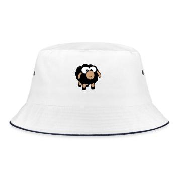 Black Sheep Small Cute Cute Lamb Cool Comic - Bucket Hat - white/navy - Front