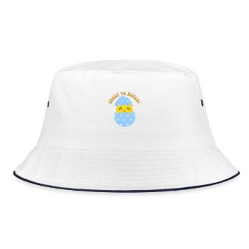 About to Hatch Boy - Bucket Hat - white/navy - Front