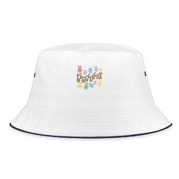 EGGCELLENT - Bucket Hat - white/navy - Front
