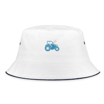 Traktor / Traktor / Traktor - Bucket Hat - Weiß/Navy - Vorne