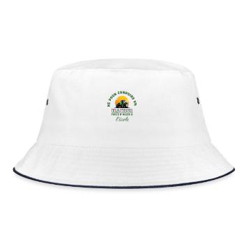 Born to drive tractor forced to go to school - Bucket Hat - white/navy - Front