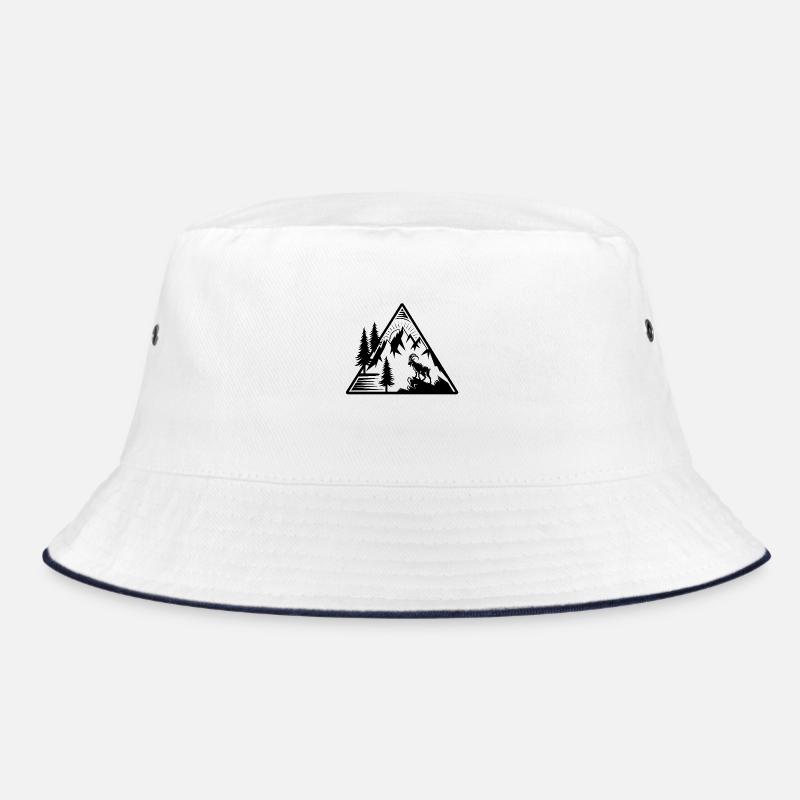 Alpen Berge Steinbock - Bucket Hat - Weiß/Navy