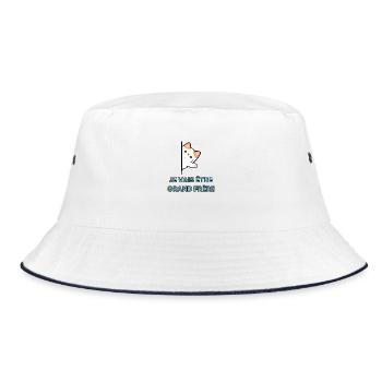 Ich werde großer Bruder sein - Bald großer Bruder - Bucket Hat - Weiß/Navy - Vorne