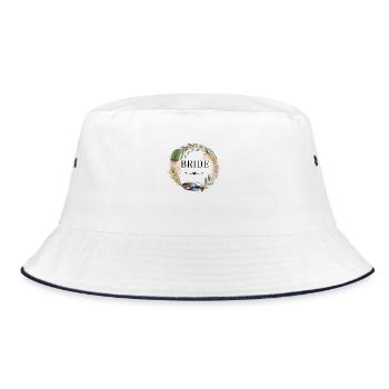 Bridle Wreath Boho Flowers - Bucket Hat - white/navy - Front