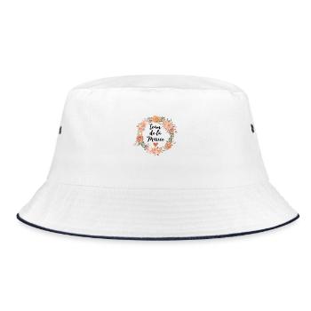 Watercolor floral bridal team - matching - Bucket Hat - white/navy - Front