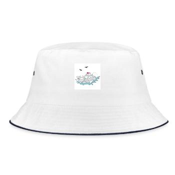 Fun Yacht - Bucket Hat - white/navy - Front
