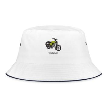 S51 (light green) // Illustration - Bucket Hat - white/navy - Front