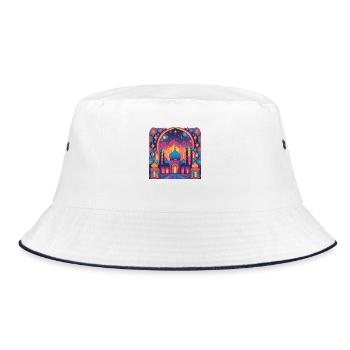Ramadan Gift Eid Mubarak Islam Allah Muslim - Bucket Hat - white/navy - Front