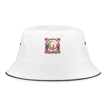 Ramadan Gift Eid Mubarak Islam Allah Muslim - Bucket Hat - white/navy - Front