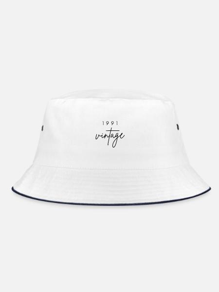 Vintage 1991 Anniversary - Bucket Hat - white/navy - Front