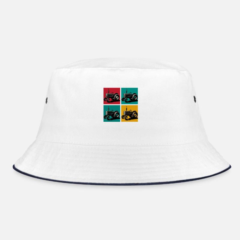 Retro vintage tractor Bucket Hat