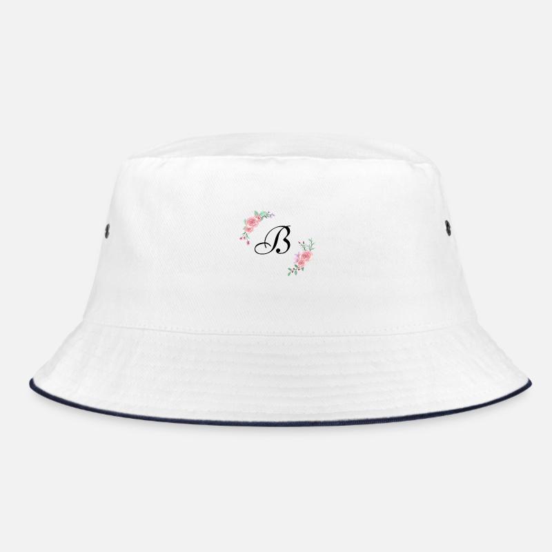 Rosa Blumenbuchstabe b Bucket Hat