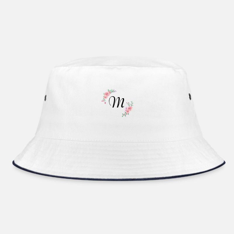 Pink floral letter m Bucket Hat