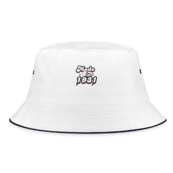 Made in 1931 Retro - Bucket Hat - white/navy - Front