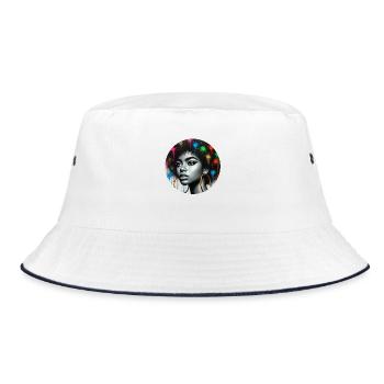 Urbaner Stolz - Bucket Hat - Weiß/Navy - Vorne