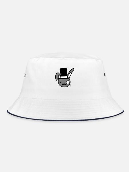 Mr. Bunny Gentleman Chapeau haut de forme Monocle Lunettes - Bob - blanc/marine - Devant