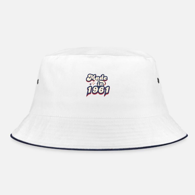 Made in 1961 retro - Bob - blanc/marine