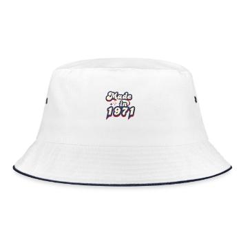 Hergestellt im Jahr 1971 Retro - Bucket Hat - Weiß/Navy - Vorne