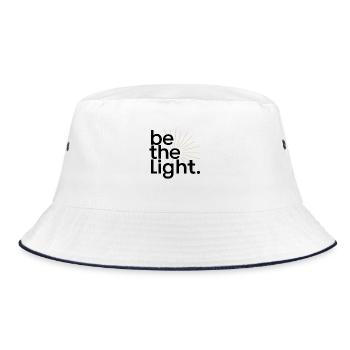 be the light - Bucket Hat - Weiß/Navy - Vorne