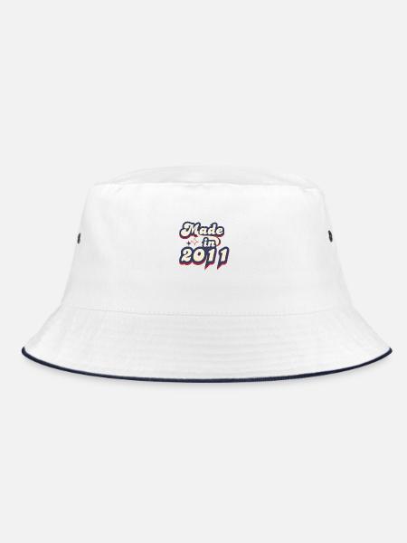 Made in 2011 retro - Bucket Hat - white/navy - Front