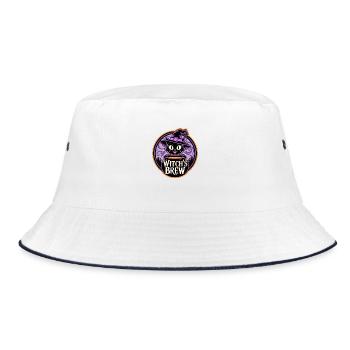 Witch’s Brew – Mystische Hexenkatze - Bucket Hat - Weiß/Navy - Vorne