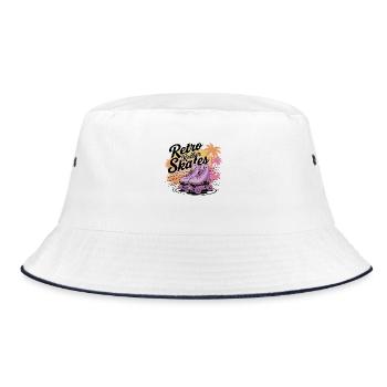 Retro Roller Skates – 80s Vibes - Bucket Hat - white/navy - Front