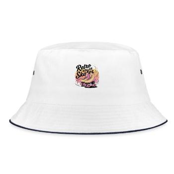 Retro Roller Skates – 80s Vibes - Bucket Hat - white/navy - Front