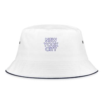 New York City - NYC - NY - Manhattan - Brooklyn - Bucket Hat - Weiß/Navy - Vorne
