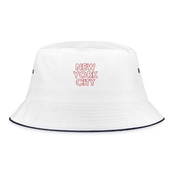 New York City - NYC - NY - Manhattan - Brooklyn - Bucket Hat - Weiß/Navy - Vorne