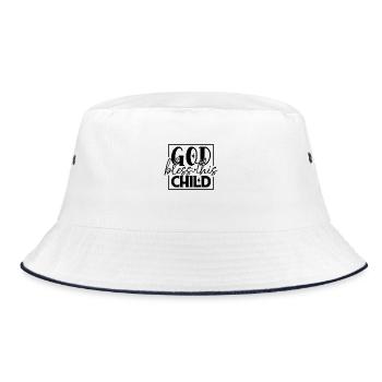 God Bless This Child - Bucket Hat - Weiß/Navy - Vorne