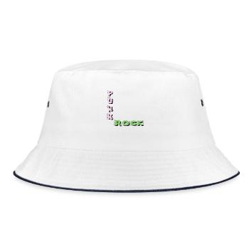 punk punk rock - Bucket Hat - white/navy - Front