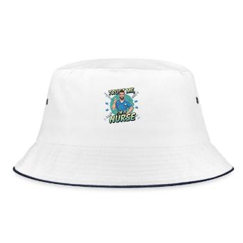 Male Nurse Hero - Bucket Hat - white/navy - Front