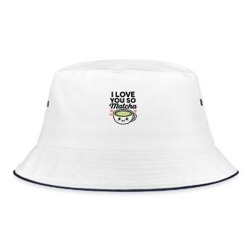 I love you so matcha - Bucket Hat - Weiß/Navy - Vorne
