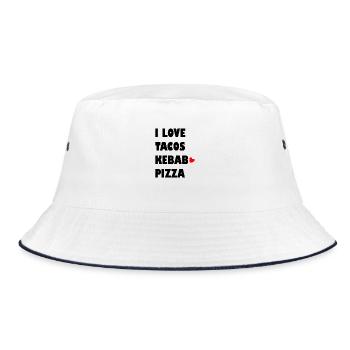 I like the kebab sandwich - Bucket Hat - white/navy - Front