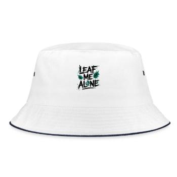 Leaf Me Alone - Bucket Hat - white/navy - Front